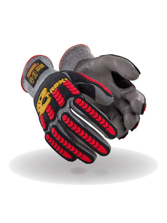 MAGID T-REX TRX442 Flex Series Lean Lightweight Impact Gloves, 72 Pairs, Polyurethane Palm Coated, Size 10/XL, Salt & Pepper