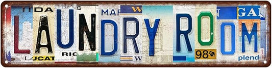 Vintage Laundry Room Metal Tin Signs Street Signs Home Wall Decor 16 x 4 Inches