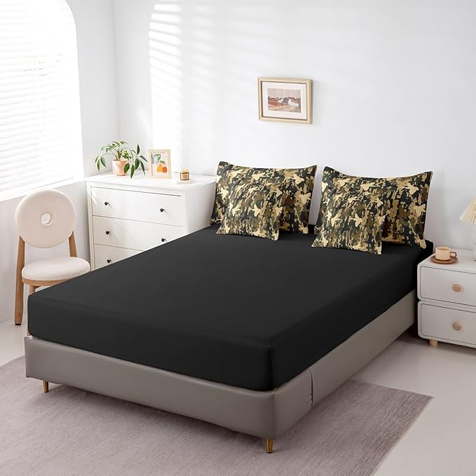 Feelyou Camouflage Print Bed Set Boys Girls Twin Size Camo 7 Pieces Bedding Set for Kids Women Men Military Duck Hunter Bed Set Includes Comforter, Sheet Set, Pillowcases Army Camo Room Decor