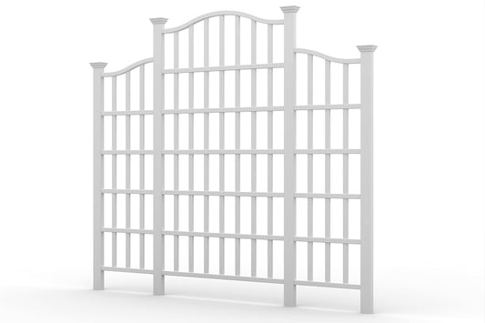 Vita Regency Vinyl Trellis – 107" L x 95" H White Privacy Screen for Climbing Plants & Vines, BPA & Phthalate-Free PVC, Durable Outdoor Lattice, Easy Installation, Garden Décor