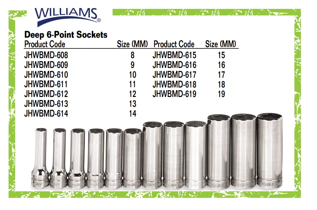 Williams MSB-29HFTB 29-Piece 3/8-Inch Drive Socket and Drive Tool Set with Toolbox