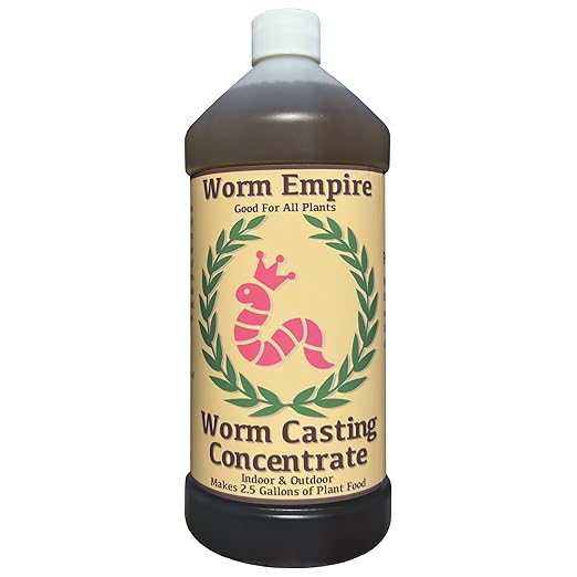 Worm Casting Tea, Natural Plant Food and Liquid Fertilizer Concentrate for Indoor and Outdoor, 1 Quart