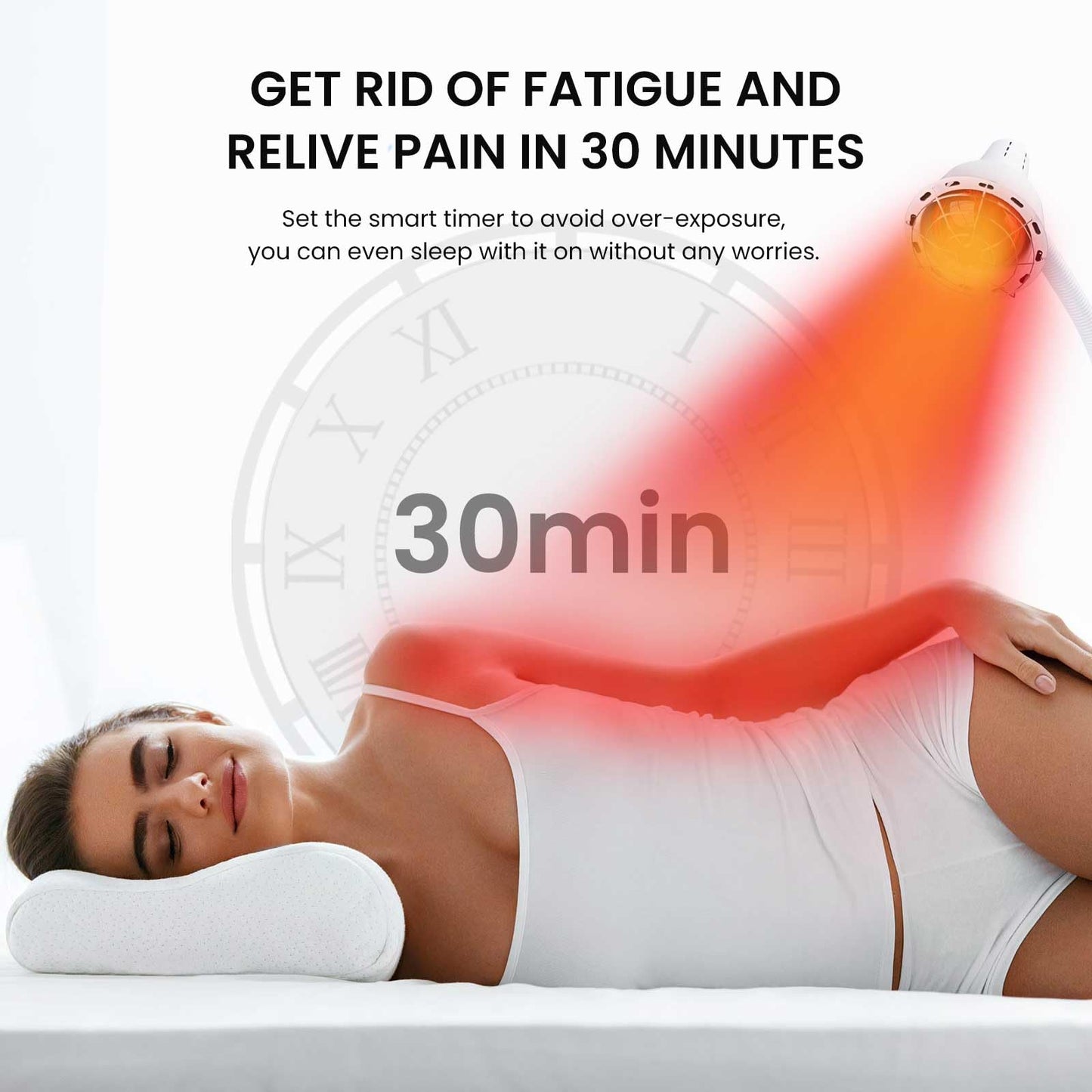 YUNCHI Infrared Red Light Therapy Heat Lamp 275W, Adjustable Temperature & 360° Rotating Head, Floor Stand with Wheels for Pain Relief