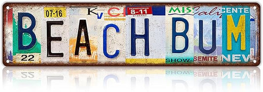 Vintage Beach Metal Tin Signs Street Signs Home Wall Decor 16 x 4 Inches