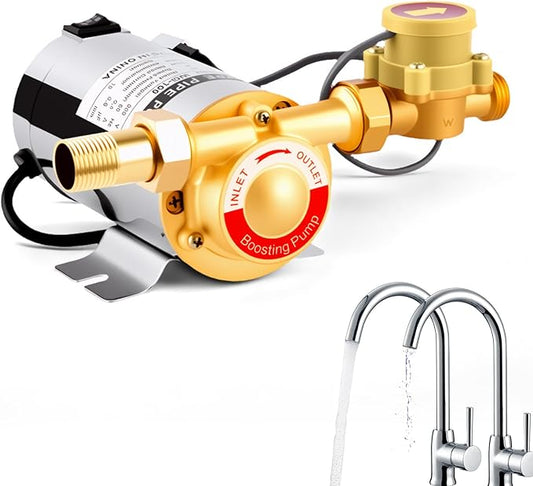 110V 100W Water Pressure Booster Pump for Home, Water Pressure Booster Pump with Automatic Water Flow Switch for Household Shower, Kitchen, Bathroom, Irrigation
