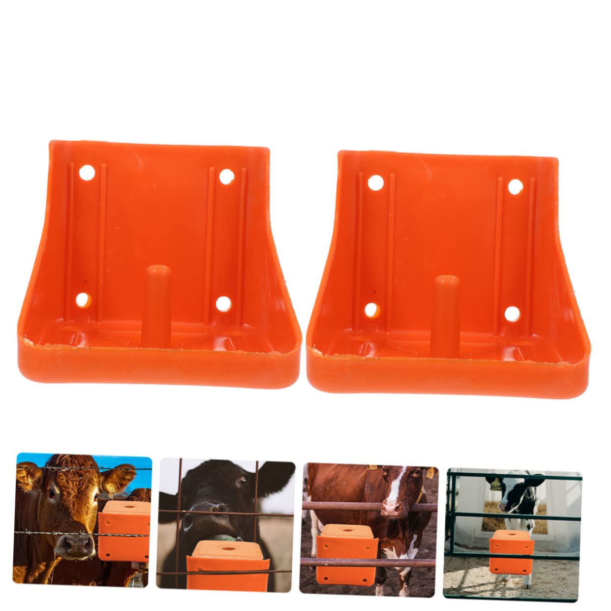 CAXUSD 2Pcs Thickened Salt Block Holders for Livestock Mixed Style Sheep Salt Lick Feeding Boxes with Lid and Spoon Durable Salt Containers for Cattle and Horses