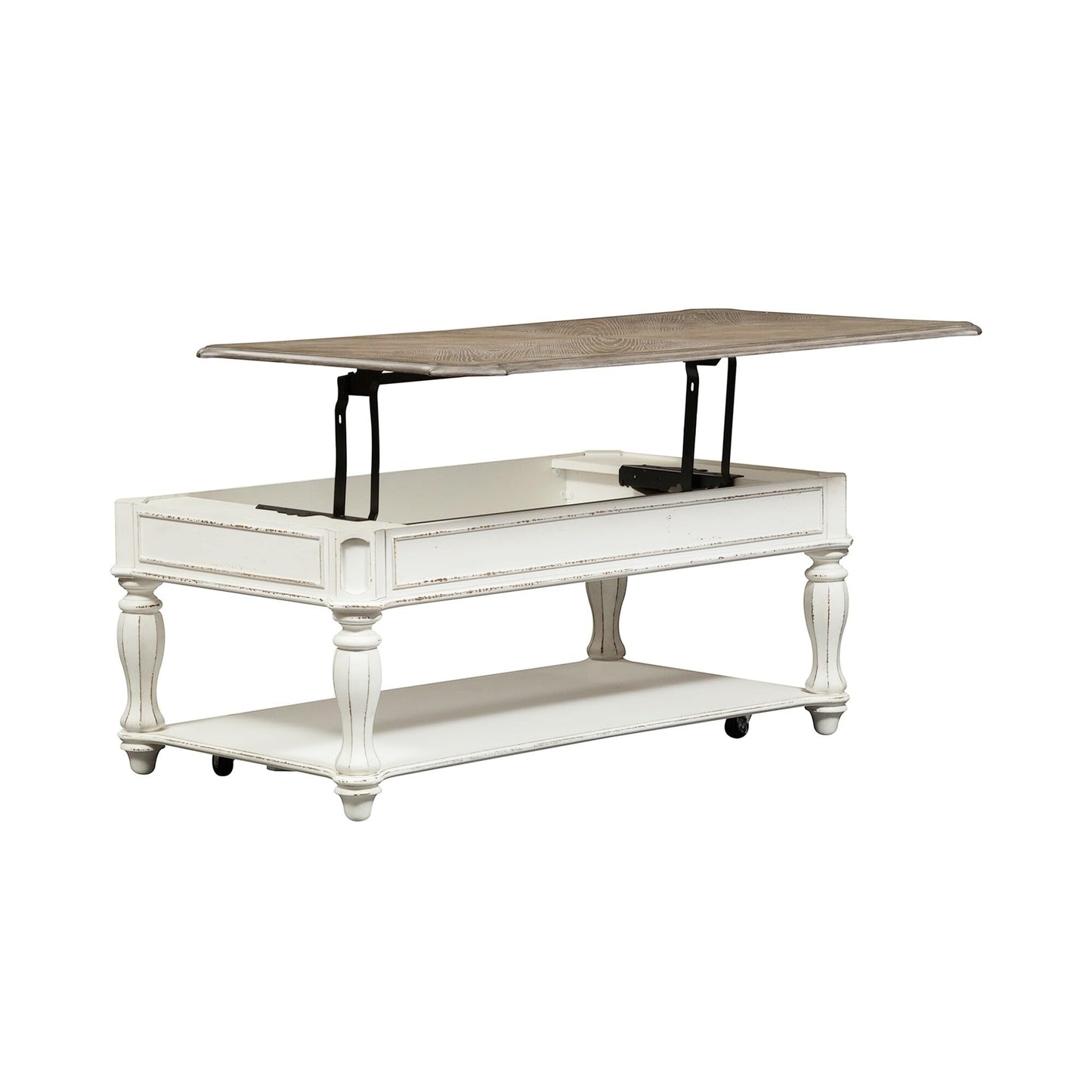 Liberty Furniture Industries Magnolia Manor Lift Top Cocktail Table, Antique White