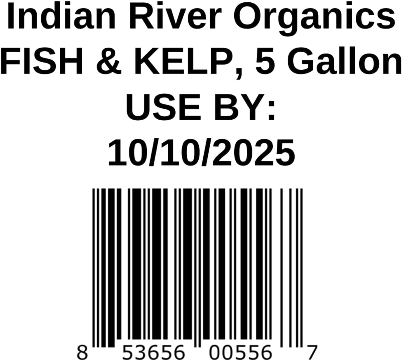Indian River Organics Fish & Kelp Blend Fertilizer - Omri Fertilizer for Plants (5 Gallons) - Liquid Organic Fish and Kelp for Turf, Flowers, Shrubs, Plants, Fruits & Vegetables