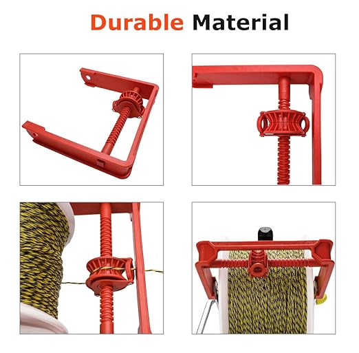 3:1 Geared Electric Fencing Reel, Electric Fence Wire Reel, with Auxiliary Winding Handle, Suitable for Building Farm Fences