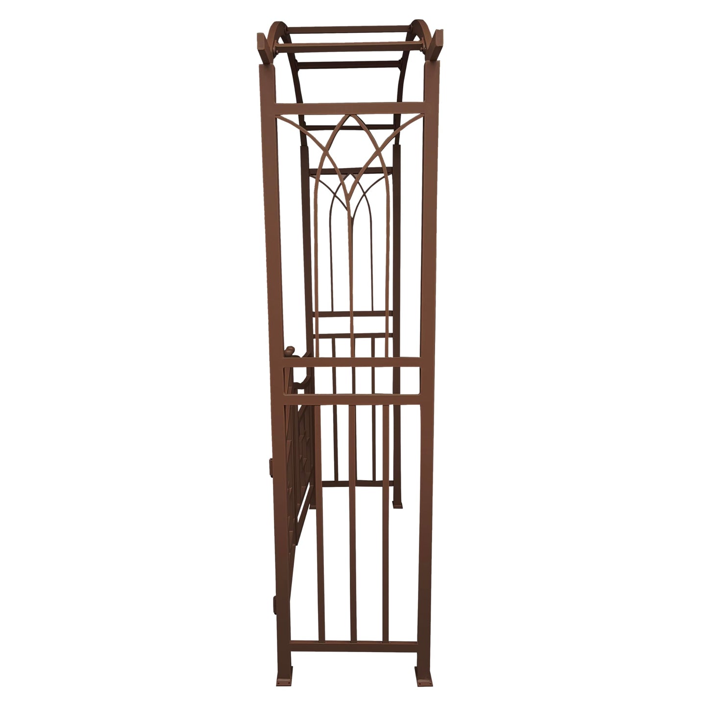 Brown Aluminum Garden Arbor Arch with Gate