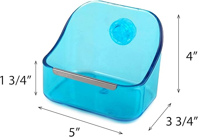 (2 Pack) 5" x 3-3/4" x 4" CalPalmy Food and Water Bowl for Rabbit, Chinchilla, Guinea Pig - The Best Tip-Proof, Clip-On Food Dishes for Rabbits and Small Pets