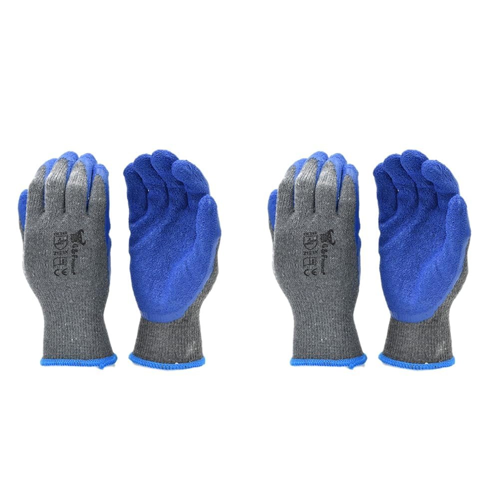 G & F Products - 3100-10 and 3100M-10 240 Pairs Rubber Latex Double Coated Work Gloves for Construction, Gardening, Heavy Duty