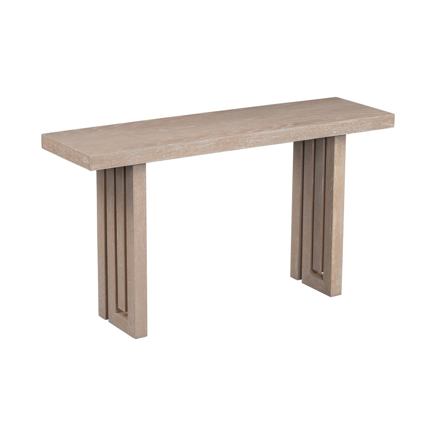 Merax Farmhouse Uniquely Designed Oak Veneer Console Table with Distinctive Side Shapes for Entryway, Hallway, Living Room, Foyer, Natural