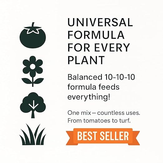 𝐏𝐑𝐎𝐅𝐄𝐒𝐒𝐈𝐎𝐍𝐀𝐋 All-Purpose 10-10-10 Liquid Fertilizer Spray for Lawns, Grass, Plants, Vegetables, Fruits & Flowers | 10-10-10 Liquid Fertilizer for Indoor and Outdoor Plants (8 OZ)