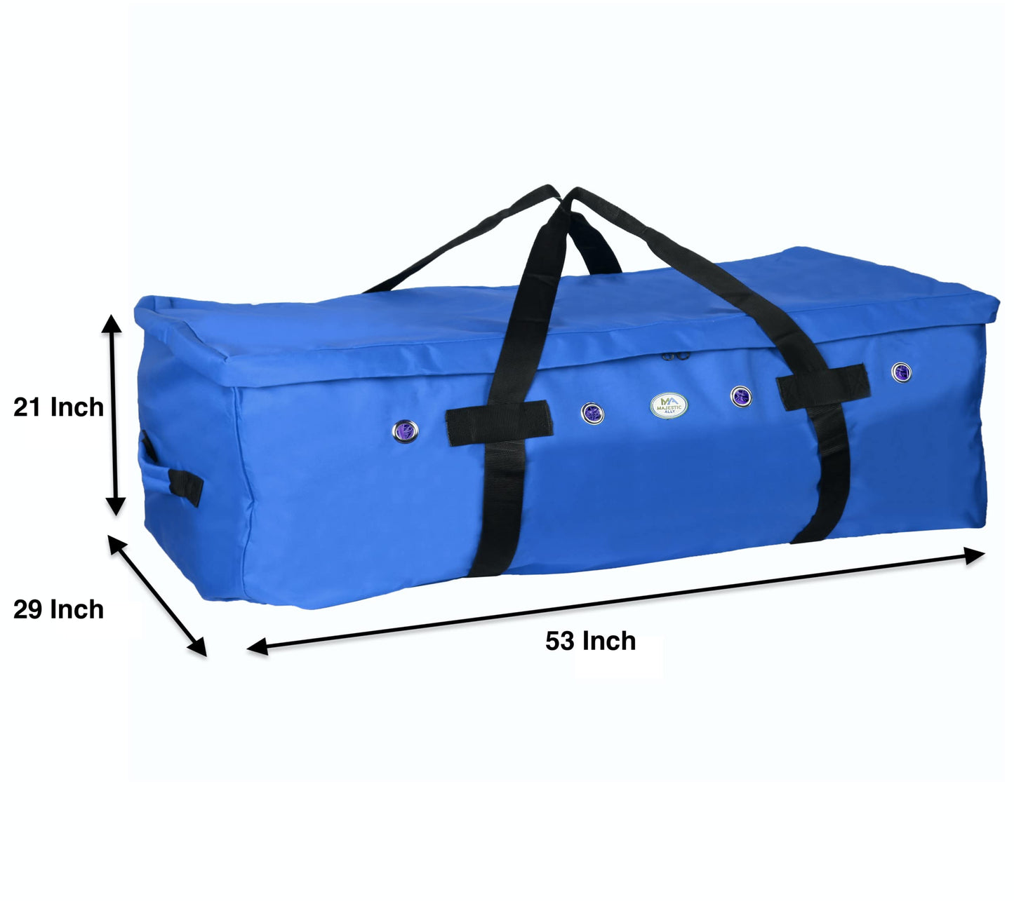 Majestic Ally 1200 D Nylon Fabric Large 44” x 20” x 16” and Extra Large 52" x 27" x21" Heavy-Duty Hay Bale Storage Bag (Royal Blue, X-Large)