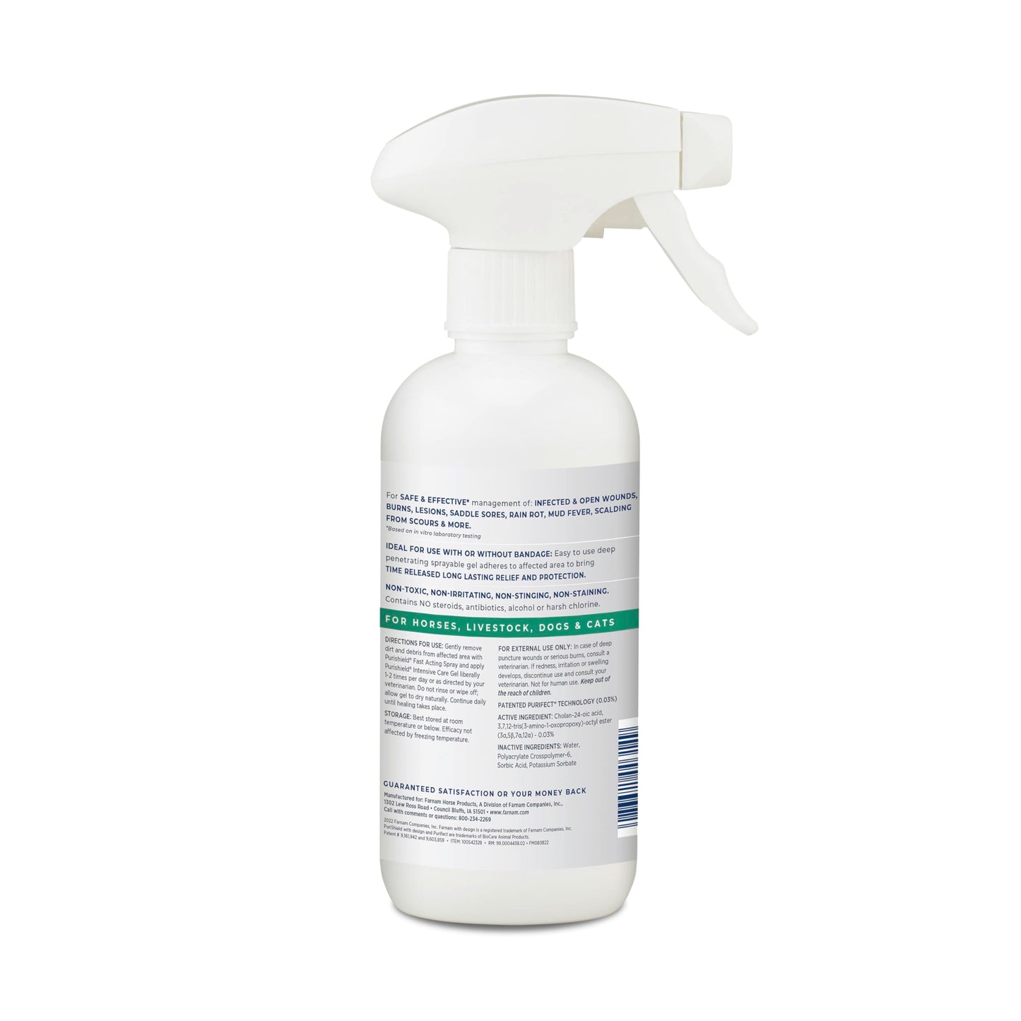 Farnam Purishield Intensive Care Gel, Promotes Healing*, Relief, Protection for 36 Hours*, for Wounds on Horses, Dogs, Cats & Livestock