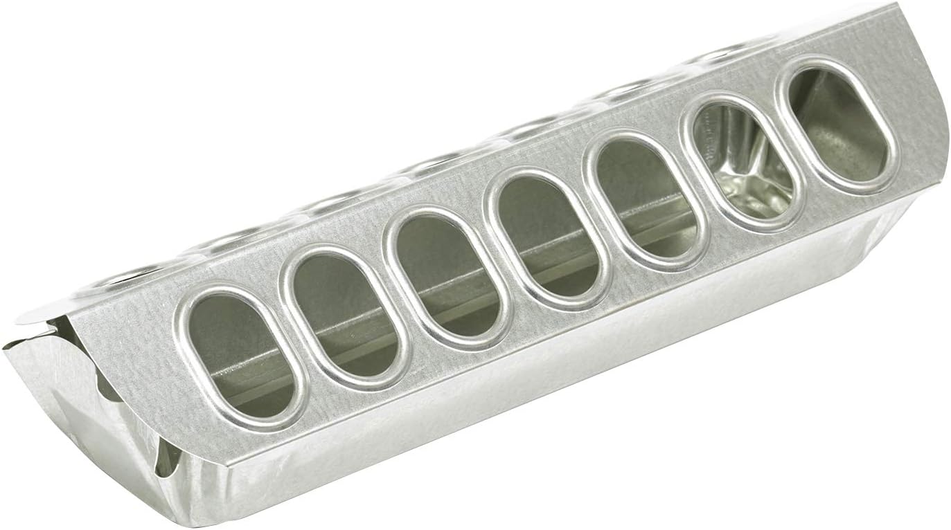 Little Giant® Slide-Top Poultry Ground Feeders | Galvanized Feeding Trough Tray | Durable and Lightweight Chicken Feeder | Made in USA | 12 Inches