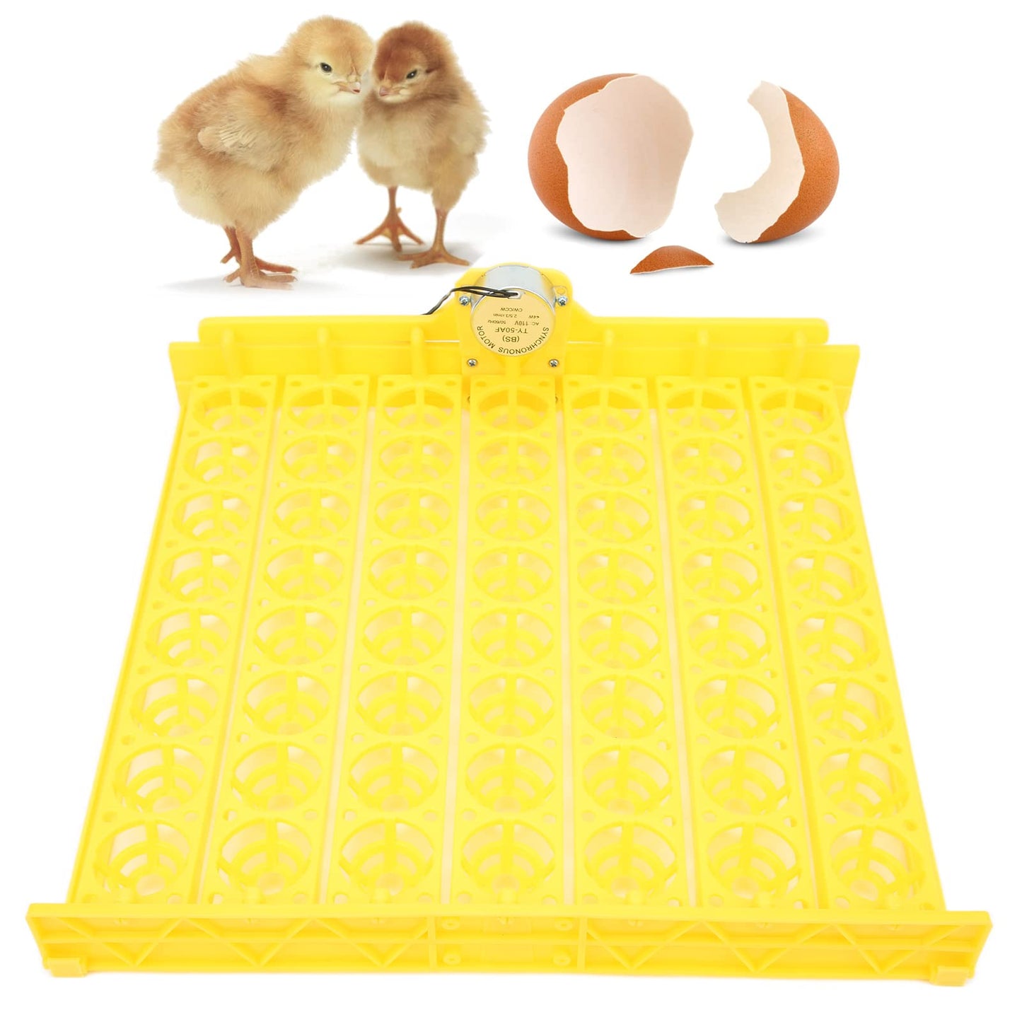 Automatic Egg Turner, 110V Swing Around 45 Degrees to Turn the Egg Tray Egg Hatching Tray 56 Eggs Fully Automatic Incubator(110V)