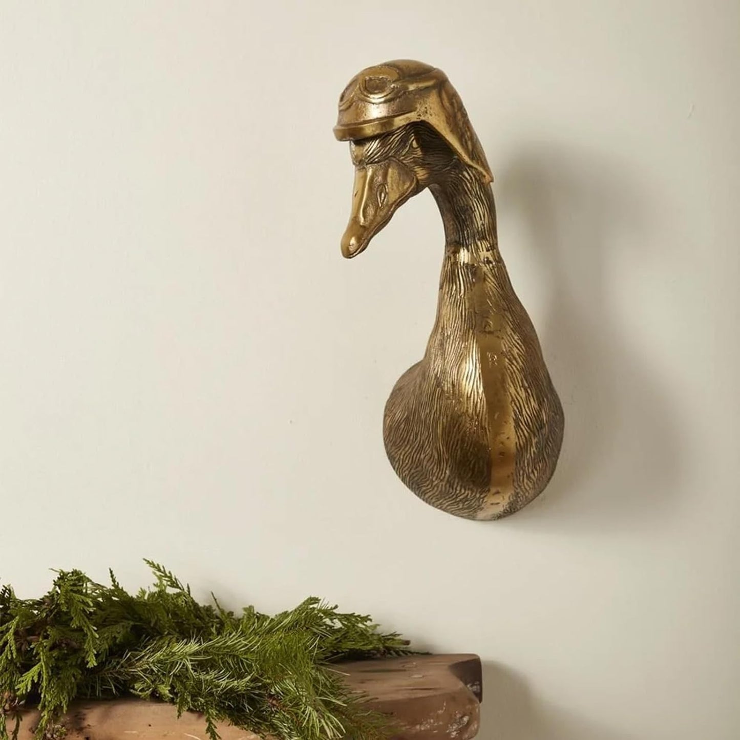 Coyoohouse 3D Head Wall Mount Samll Ornament, Animal Heads for Wall Art Hanging Sculptures, Small Metal Wall Resin Art Wall Decor Ornament Waterproof Bronzed Resin Decorations for Home(Duck)
