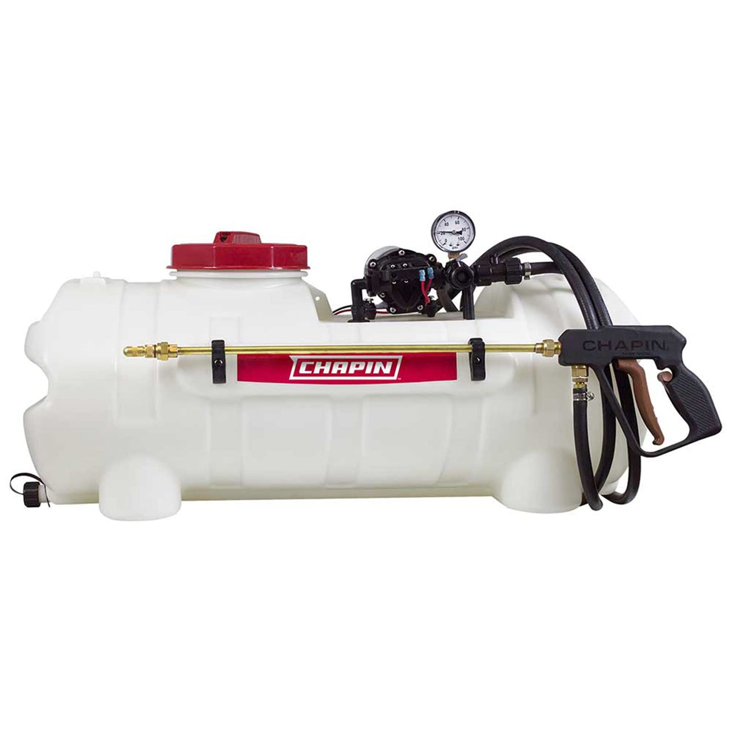 Chapin 97300 Made in USA, 15-Gallon 12 Volt Deluxe Dripless EZ Mount ATV/UTV Spot Sprayer, 2.2 GPM, Translucent White