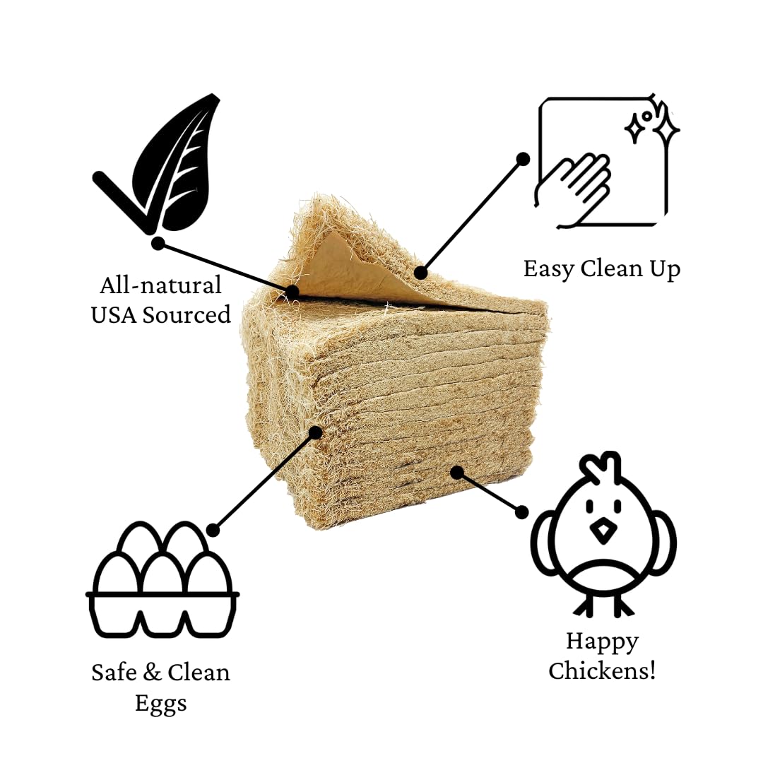Nesting Pads for Chicken Coop Accessories - 12 Pack - Aspen Bedding for Chicken Nesting Box Rabbit Hutch - Organic Chicken Supplies