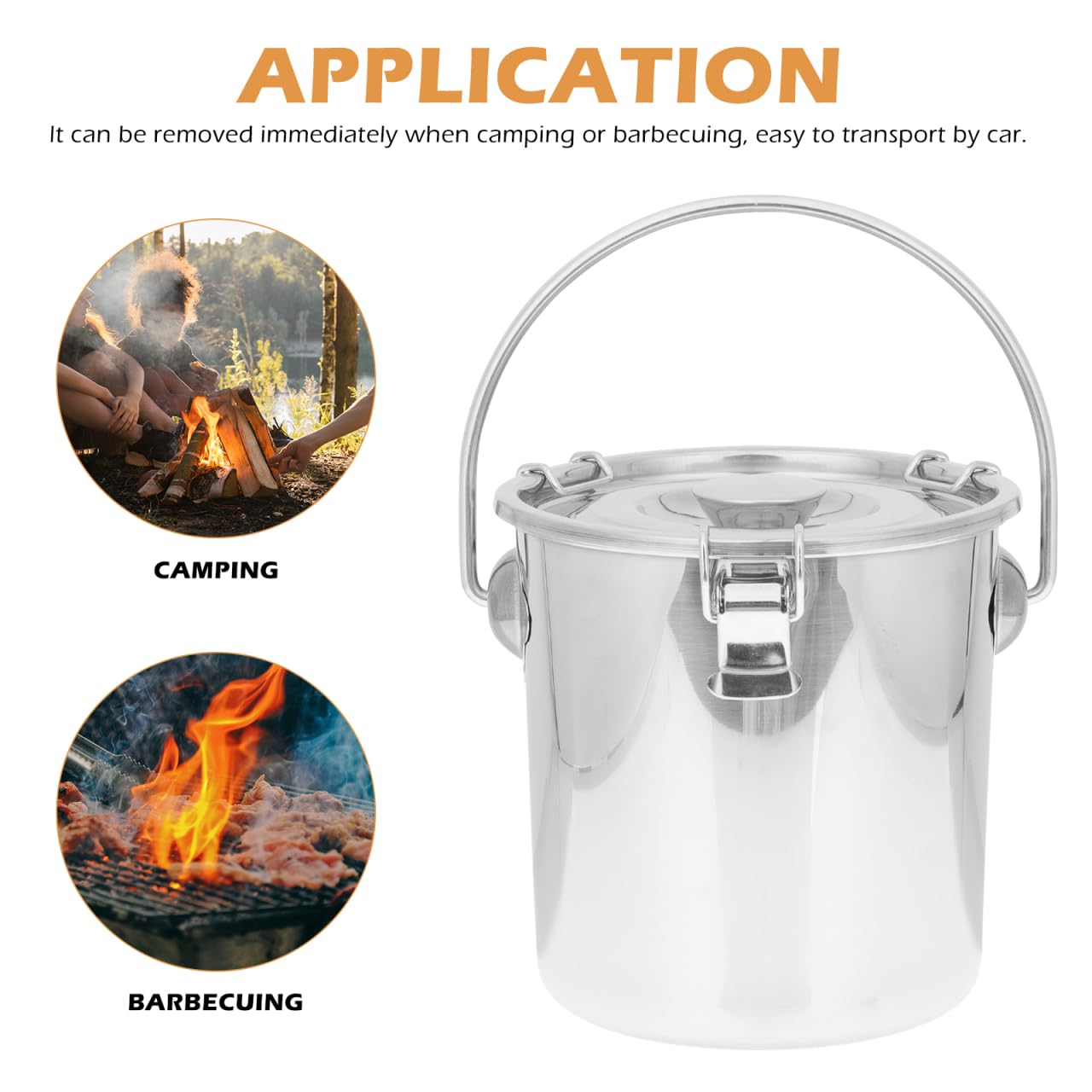 Stainless Steel Airtight Canisters Container: 112 fl oz Airtight Clamp Lid Kitchen Food Storage Bucket for Rice Flour Grain Coffee Bean Flour Oil Sugar Milk