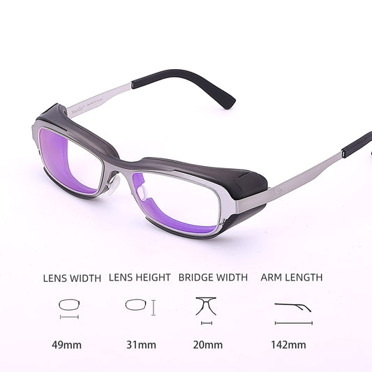 Yourga Dry Eye Relief Eyeglasses, Blue Light Blocking, Moisture Chamber Goggles with Stainless Steel Frame, Anti-Pollen, Aviod Allergens, Indoor or Outdoor for Men/Women(Silver)