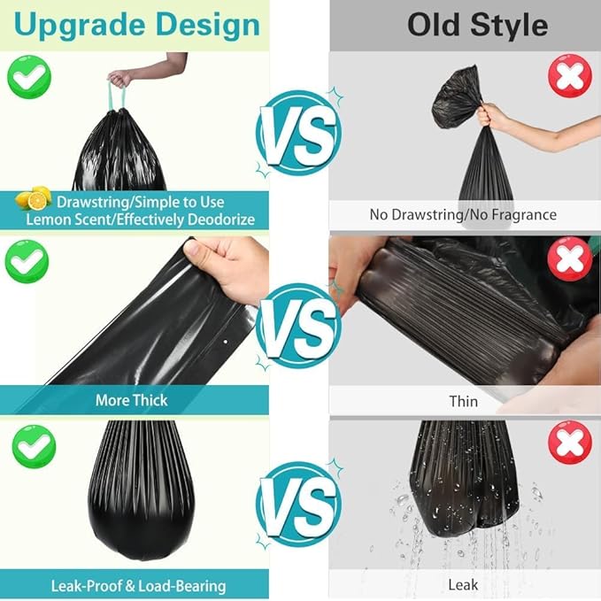 Portable Toilet Bags, Camping Toilet Bags, Biodegradable Toilet Bags with Drawstring & Lemon Scent, Compostable Bags for 5-8 Gallon Bucket Toilet Seat for Outdoor Camping Car Travel (25 pack)