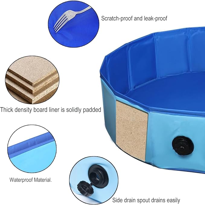 Chicken Dust Bath Chicken Coop Cleaning Container Dust Bath Ultra Tough Composite Fabric Foldable Design Essential Chicken Coop Accessories (32'' D * 8'' H)