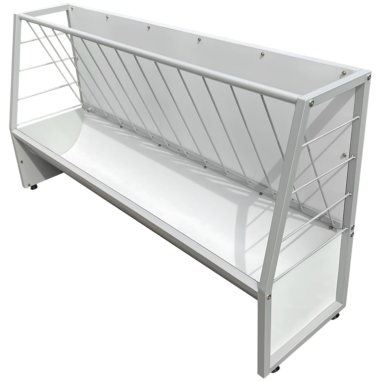 BUYYAH 5 Ft Pasture Hay Feeder, Heavy Duty Galvanized Steel Livestock Hay Feeder, Outdoor Pasture Feeder for Sheep, Goats, Pony and Miniature Horses