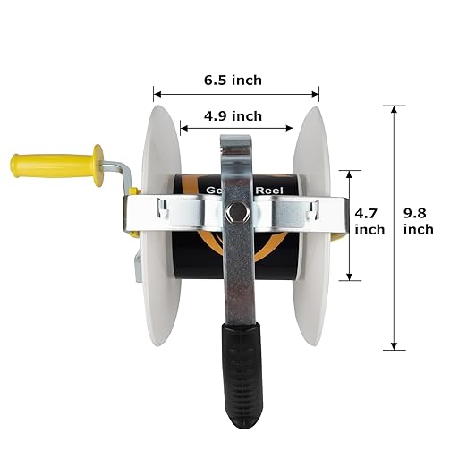 Electric Fence Reel 3:1 Geared Electric Fencing Standard Reels with Crank Geared Polywire Reel Stabilizer 2 Pack