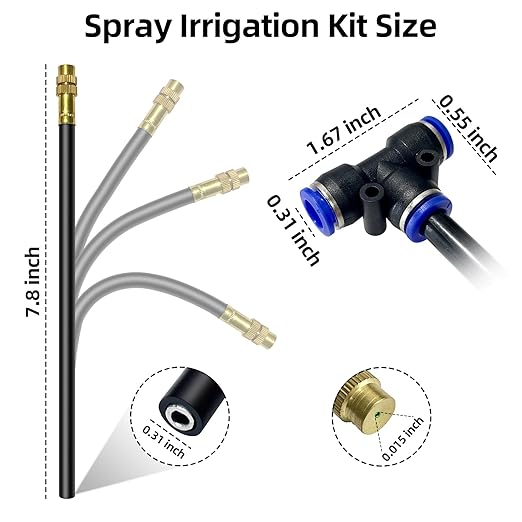 360°Irrigation System for Garden - 60FT Drip Irrigation System with 19 Nozzles, Garden Watering System, Greenhouse Accessories, Atomizing System for Garden, Yard, Lawn, Potted Plants, 5/16 inch Hose