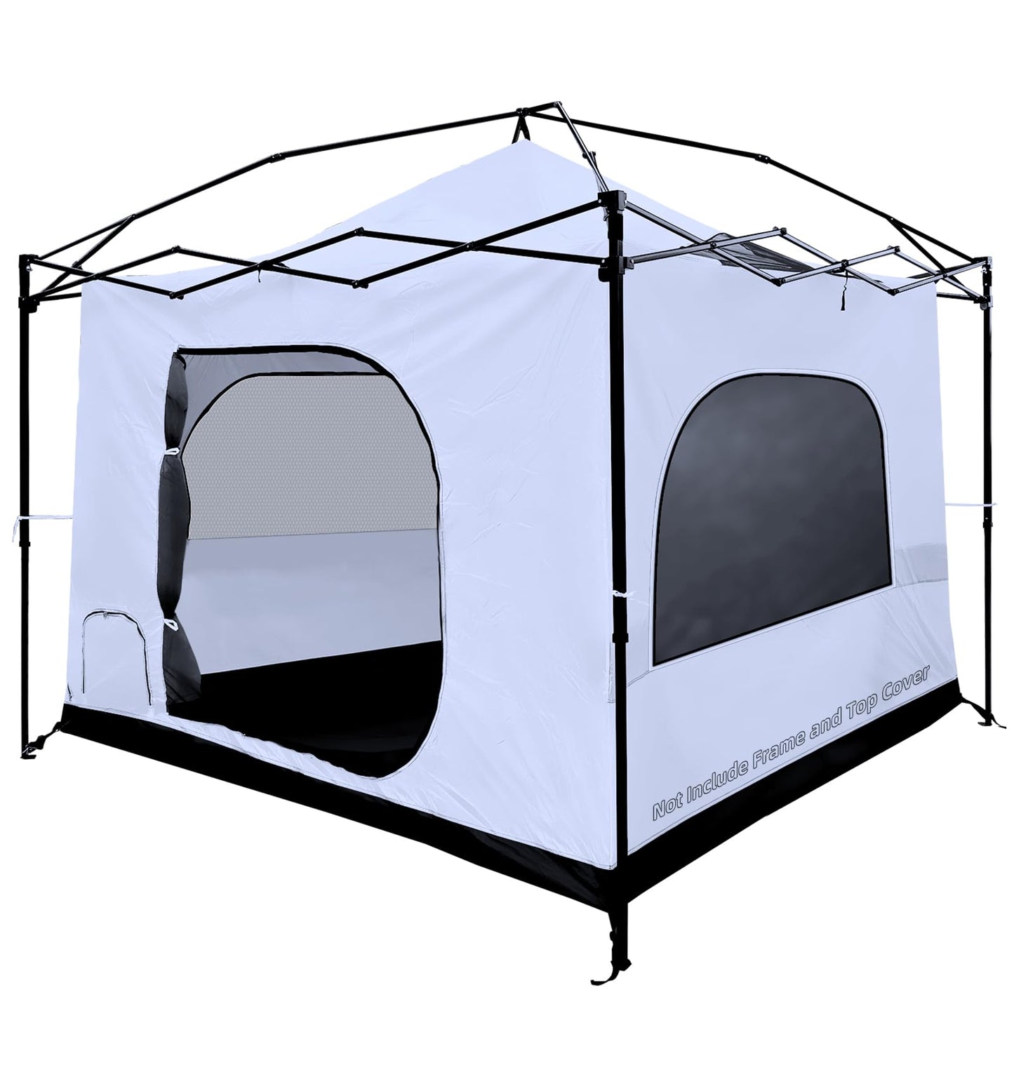 Joramoy Camping Cube for 10×10 Pop Up Canopy, Converts Straight Leg Canopy into Camping Inner Tent, Portable Vented Cube Tent with Full Floor(Frame/Top NOT Included)