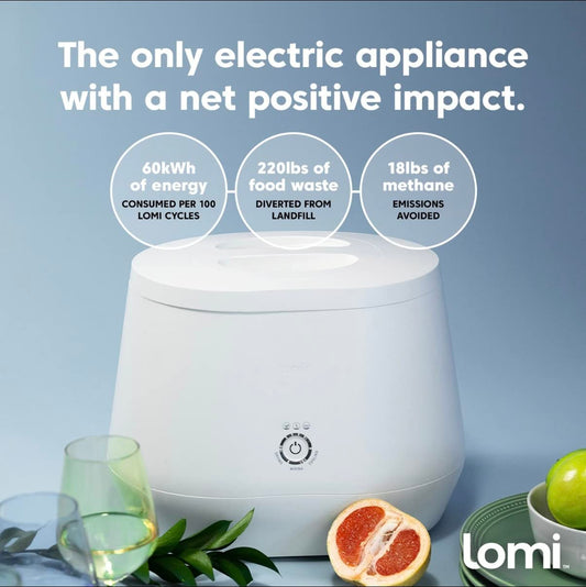 Lomi 1 – 3L, Electric Composter (45 Cycles), World’s First Smart Waste Kitchen Bin That Turns Waste into Natural Fertilizer with a Single Button, Indoor Compost, Kitchen Food Recycler (White, Lomi 1)