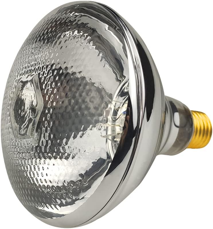 BONGBADA 2 Pack Heat Lamp Clear Infrared Bulbs PAR38/125 Watts Glass Lamp Bulb for Food Service, Brooder Bulb, Chicks, Pet, Bathroom, Light Therapy Use E26 Base, Flood Light Heat Lamp Bulb