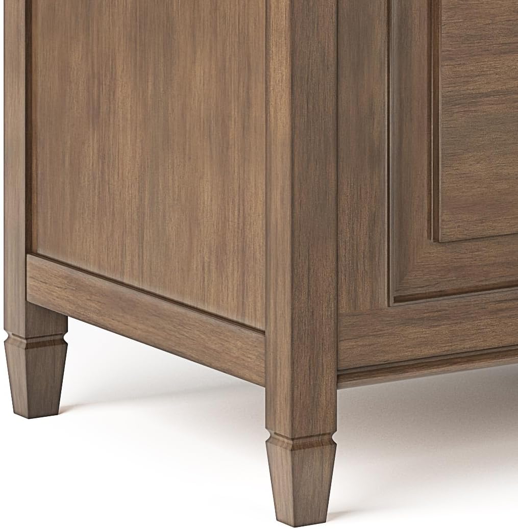 SIMPLIHOME Connaught Entryway Storage Bench - 51 inch Wide Solid Wood Storage Trunk Seat in Natural Aged Brown, Traditional Bench for Entryway or Living Room with Lift-Up Lid and Decorative Moulding