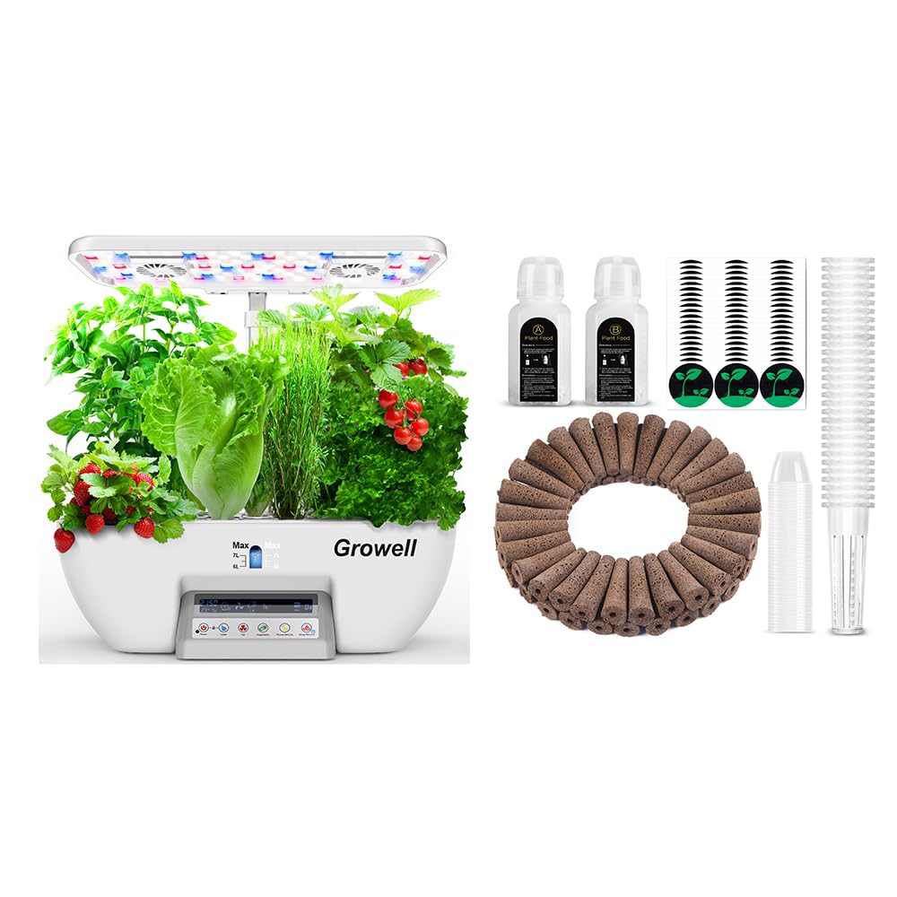 Growell 17 Pods Hydroponics Growing System Kit & 182 Pcs Seed Pod Kit