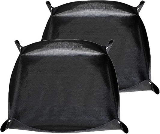 Oncpcare 2Pcs Waterproof Pet Playpen Mat 59"x59" Guinea Pig Cage Liner Tarp Bottom Reusable Base for Rabbits, Bunny, Ferrets and Other Small Animals (Black)