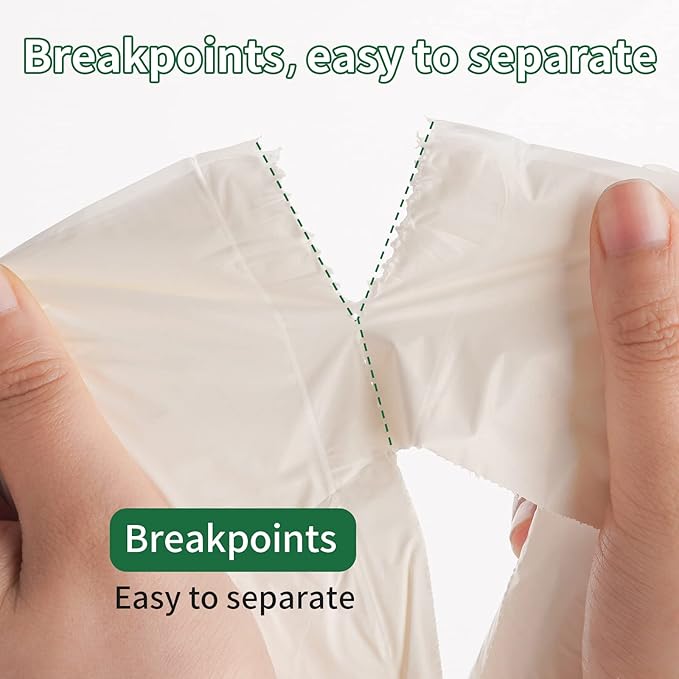 Biodegradable Handle Trash Bags 4-5 Gallon, 100% Compostable Garbage Bags Wastebasket Liners Bags for kitchen bathroom office garden,US BPI ASTM D6400 and Europe OK Compost Home Certified