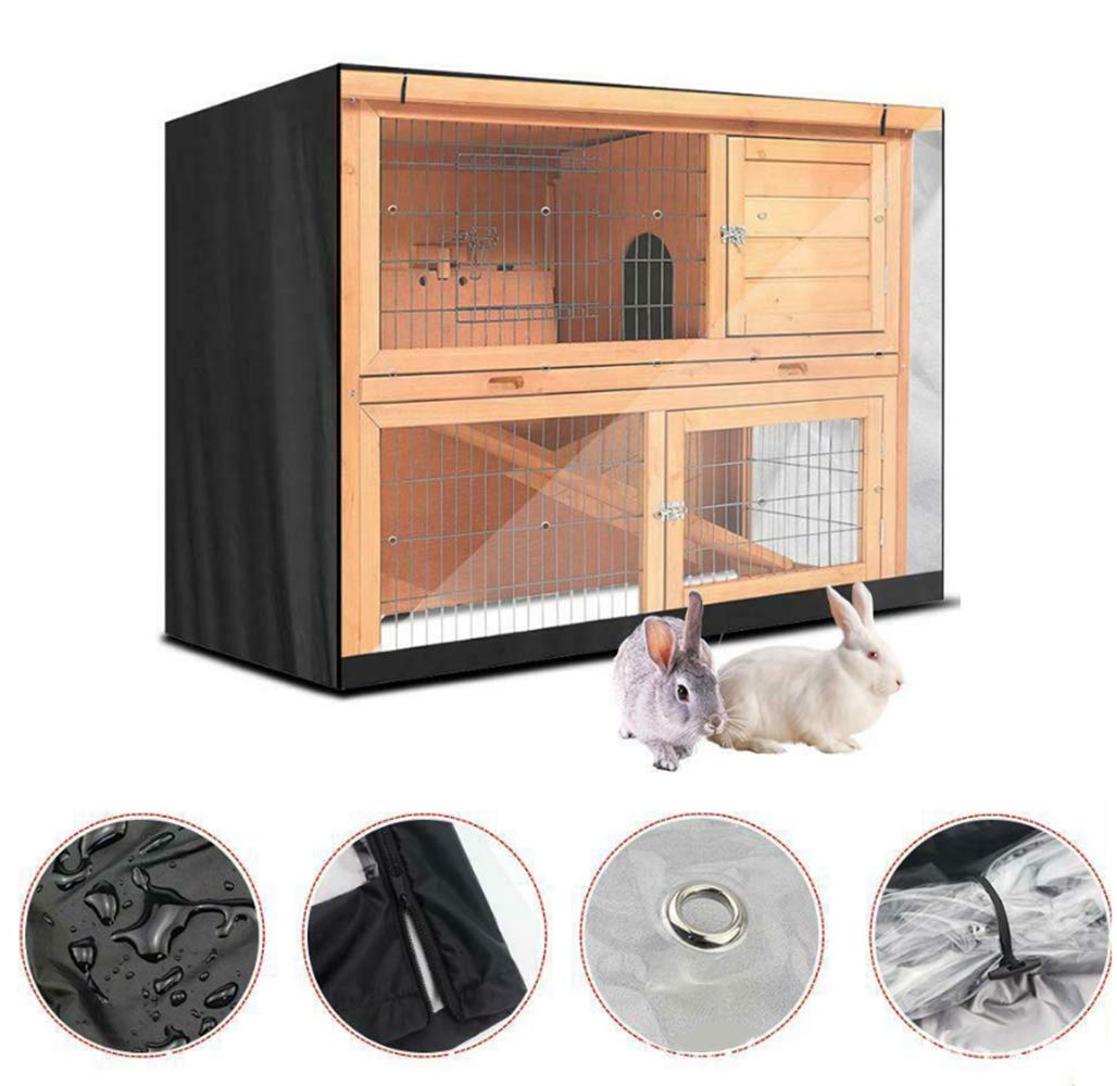 FLR 48" L x 20" D x 41" H Rabbit Hutch Cover 4 FT Double Decker Hutch Dust Cover Waterproof Windproof Rabbit Cage Covers