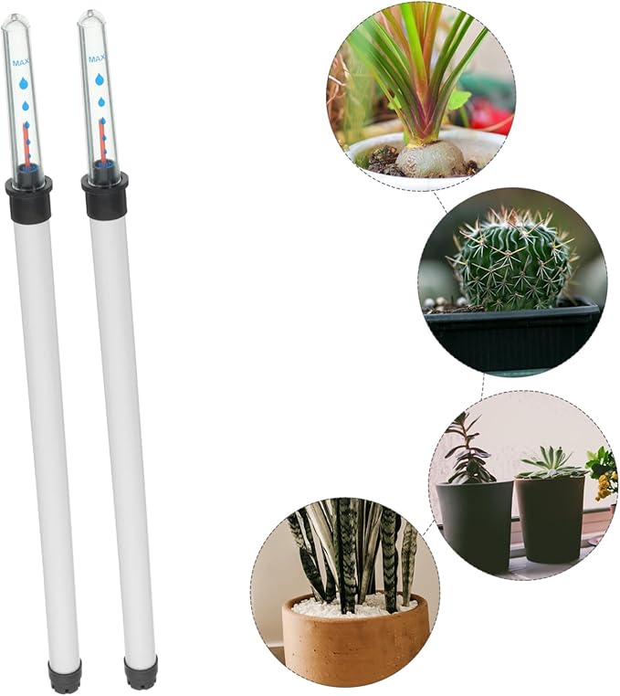 Angoily 2pcs Water Level Indicator Gardening Water Level Meter Plant Buoy Flower Pot Water Gauge Moisture Meter House Plant Pots Water Moisture Tester Suite White Scale Plastic