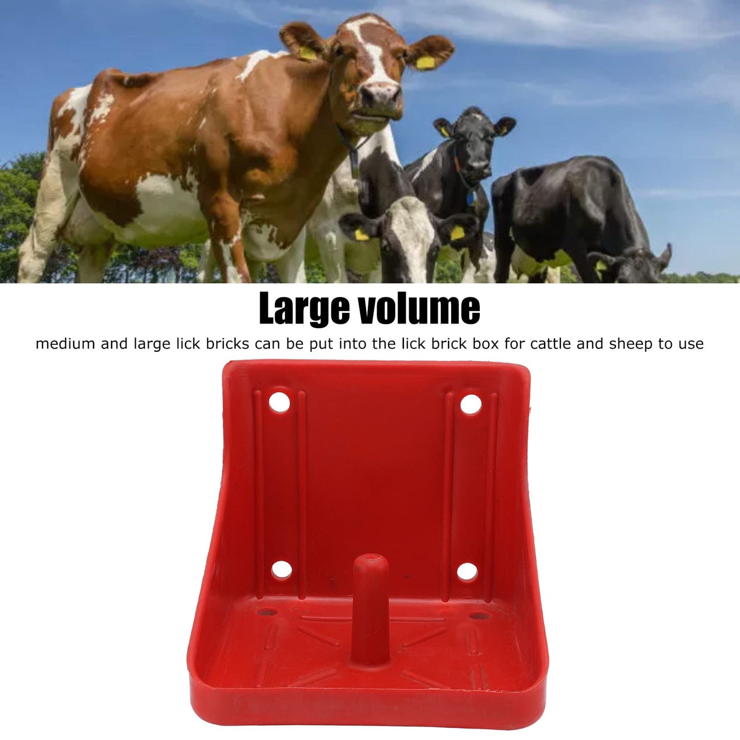 WOHPNLE Cattle Sheep Licking Brick Box, Plastic Cattle and Sheep Mineral Salt Block Holder Feed Salt Brick Licking Block Box Farm Livestock Farm Equipment