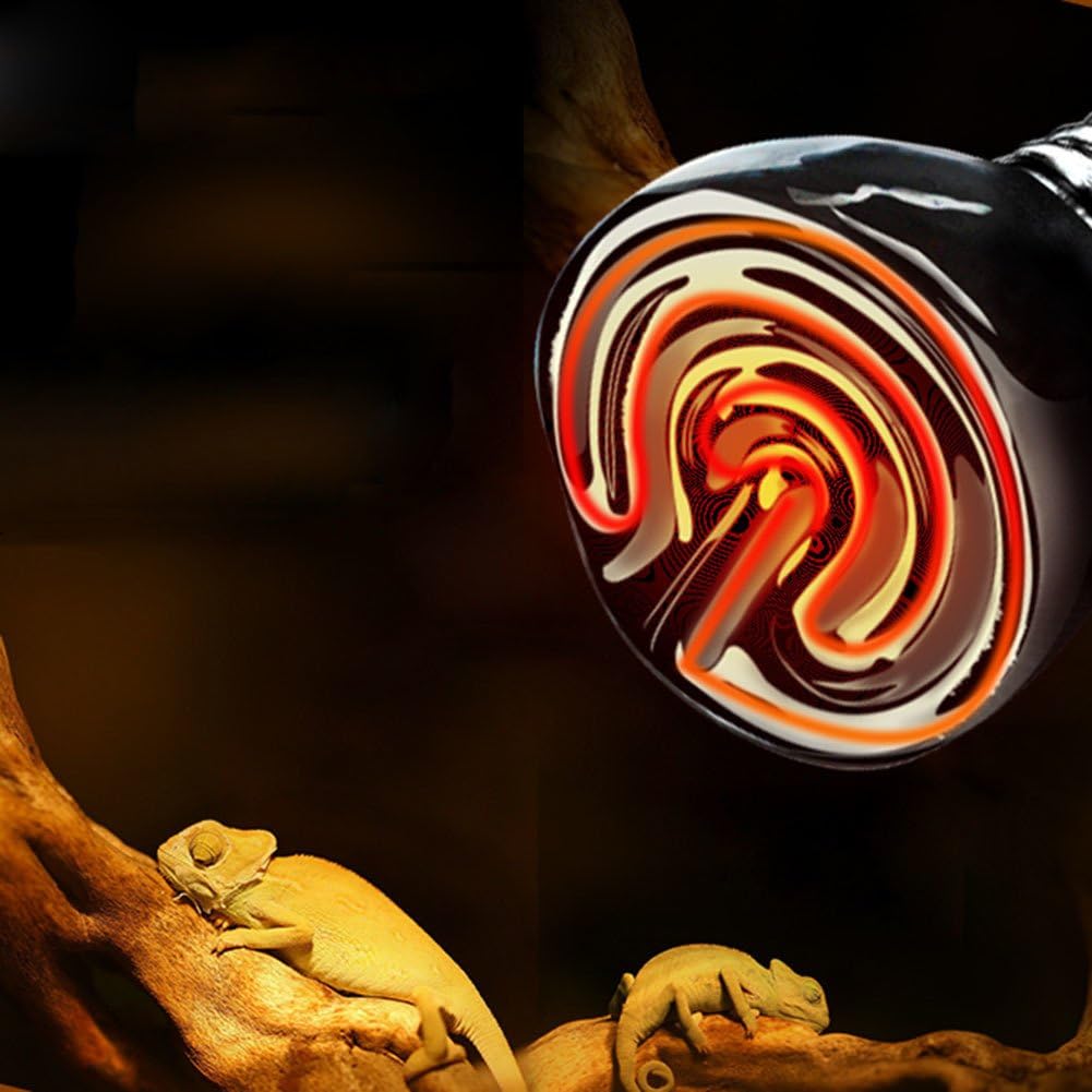 250W Reptile Heat Lamp Pet Infrared Ceramic Heater Emitter Appliances Lamp Reptile Tank Accessories for Amphibian Pet Brooder Coop Lizard Bearded Dragon Turtle Snake Terrarium Incubating Chicken