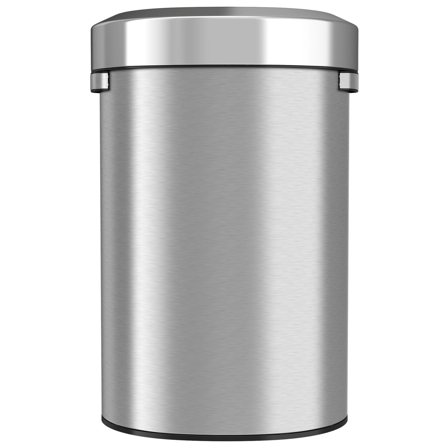 iTouchless 23 Gallon Stainless Steel Semi-Round Open Top Trash Can and Recycle Bin, 87 Liter, Slim and Space-Saving Design for Home, Office, Kitchen, Restaurant, Restroom, Large Capacity