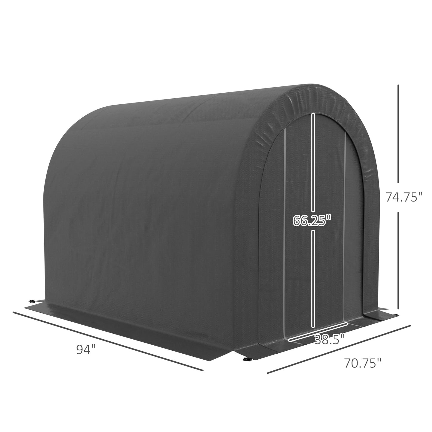 Outsunny 6' x 8' Garden Storage Tent with Galvanized Metal Frame, Waterproof Portable Shed, Heavy Duty Outdoor Shed for Bike, Motorcycle, Garden Tools - Gray