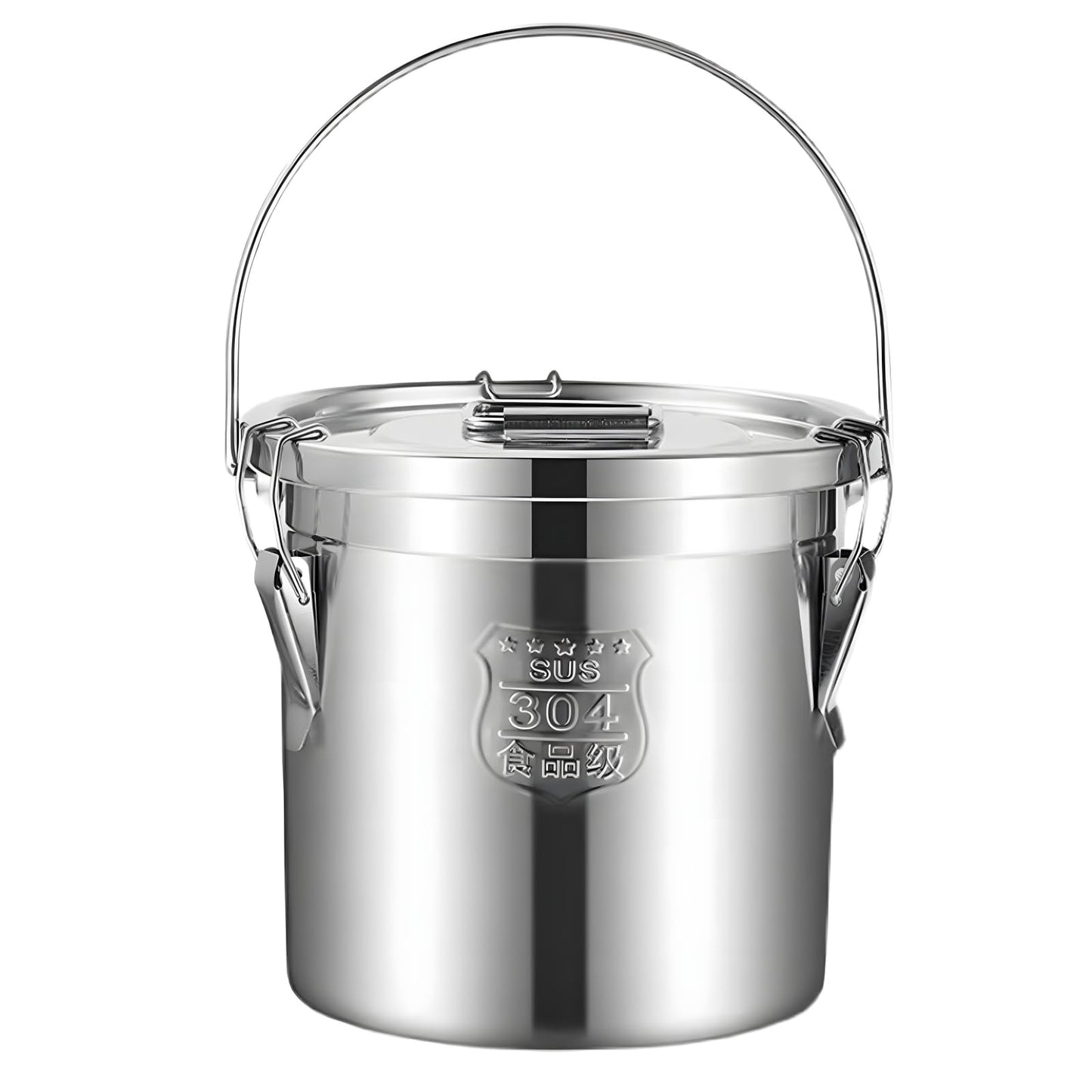Tircoiude 304 Stainless Steel Kitchen Airtight Canister, 12L 3.1 gal Rice Oil Food Storage Bucket Transport Can with andles Airtight Lid for Rice Flour Grain Coffee Bean Pail Container