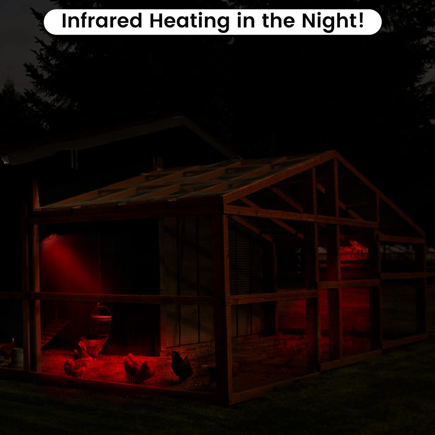 YEAOI Heat Lamp for Chickens Coop Brooder and Reptile Heat Bulb 150 Watt Infrared Red Light