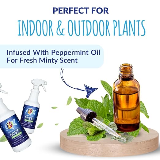 FOOP Mist - Organic Foliar Spray Made from Fish Manure (with Fresh Minty Scent) | Corrects & Prevents Plant Nutrient Deficiencies | Ready to Use, No Mixing Required (32oz, 2 Pack)