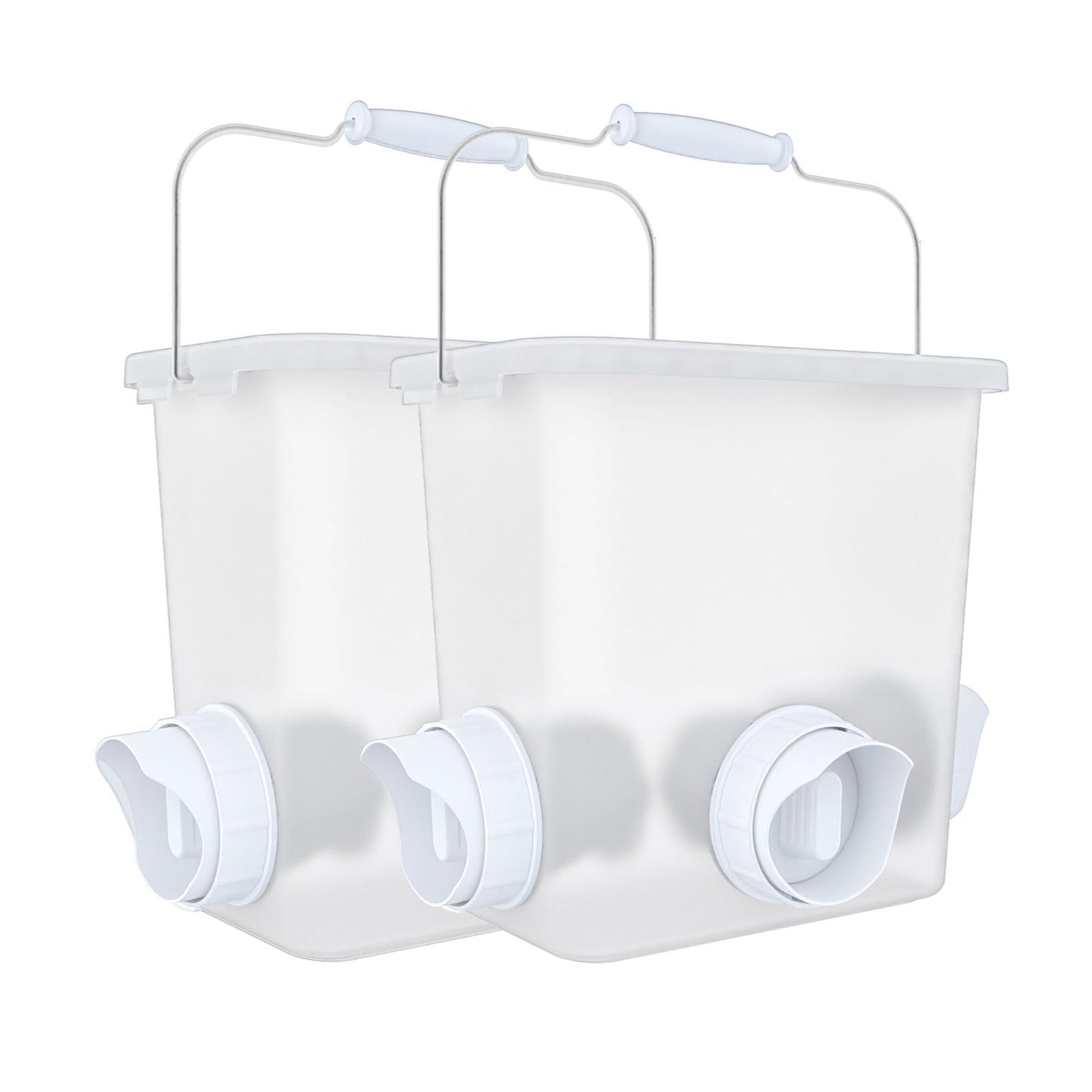 Large Automatic Chicken Feeder No Waste Poultry Feed Bucket 3 Gallon Feeding Container with 3 Ports