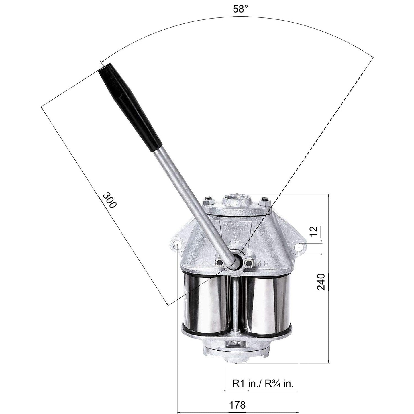 Nira 6B Hand Pump - Ideal for Various Uses - Reliable and Durable (ECO, Not for Water)